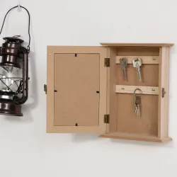 Armario para Llaves con 6 ganchos Estilo vintage Mueble de pared de madera para Llaves 20x6,5x26,5cm Madera - Ogal.Es