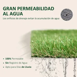 Césped Artificial 3x1 m con Altura de Hierba 25mm Rollo de Hierba Sintética de Exterior para Jardín y Terraza - Ogal.Es