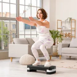 Step de Aeróbic Step para Fitness Stepper Antideslizante con Altura Regulable 2 Niveles de 10/15 cm Carga 150 kg... - Ogal.Es
