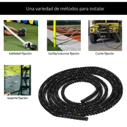 Cuerda de Batalla Ø38 mm Longitud 9 m Battle Rope Formación Battling Power Cuerda Ejercicio Fitness Deporte Poli... - Ogal.Es