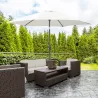 Sombrilla de Jardín, Ø260x235 cm, Parasol de Jardín Reclinable con Manivela, Poste Desmontable de Aluminio y 6 V... - Ogal.Es