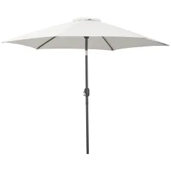 Sombrilla de Jardín, Ø260x235 cm, Parasol de Jardín Reclinable con Manivela, Poste Desmontable de Aluminio y 6 V... - Ogal.Es