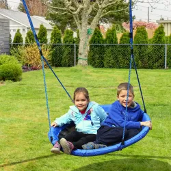 Columpio Infantil tipo Nido Columpio Redondo de Árbol para +3 Años Carga 100 kg Interior y Exterior Ø100x180 cm ... - Ogal.Es