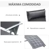 Tumbona de Jardín Plegable con Respaldo Ajustable en 7 Niveles Almohada y Reposabrazos 137x63,5x100,5 cm Gris - Ogal.Es