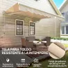 Toldo Manual Retráctil 295x250cm Ángulo Ajustable con Manivela para Exterior Balcón Jardín Terraza Crema - Ogal.Es