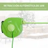 Carrete para Manguera Enrollable Carro de Manguera de Jardín 10m Roll-up Automático con Pistola de Pulverización - Ogal.Es