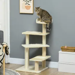 Árbol para Gato Rascador Grande 50x50x100 cm con Poste para Arañar Cama Plataformas con Manta de Sisal Terciopel... - Ogal.Es