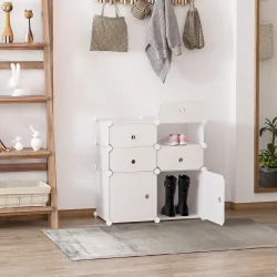 Armario Modular Plástico Estantería 6 Cubos Ropero Zapatero Aparador Combinado Pegatinas Adhesivas Decorativas R... - Ogal.Es