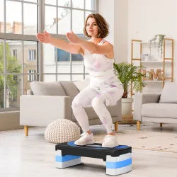 Step de Aeróbic, Step para Fitness Antideslizante con Altura Regulable 3 Niveles de 10/15/20 cm, Tabla Plataform... - Ogal.Es
