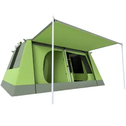 Tienda de Camping para 4-8 Personas con Mosquitera Gancho y Bolsa de Transporte Anti-UV 405x305x225 cm Verde - Ogal.Es