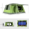 Tienda de Camping para 4-8 Personas con Mosquitera Gancho y Bolsa de Transporte Anti-UV 405x305x225 cm Verde - Ogal.Es