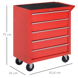 Caja Taller Carro de Herramientas con Ruedas Cerradura tipo Mueble de Almacenamiento para Taller Garaje y Hogar ... - Ogal.Es