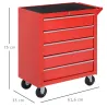 Caja Taller Carro de Herramientas con Ruedas Cerradura tipo Mueble de Almacenamiento para Taller Garaje y Hogar ... - Ogal.Es
