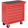 Carro de Herramientas con 7 Cajones y Ruedas Caja Taller Cerradura tipo Mueble de Almacenamiento 69x33x75cm Rojo - Ogal.Es