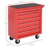 Carro de Herramientas con 7 Cajones y Ruedas Caja Taller Cerradura tipo Mueble de Almacenamiento 69x33x75cm Rojo - Ogal.Es