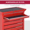 Carro de Herramientas con 7 Cajones y Ruedas Caja Taller Cerradura tipo Mueble de Almacenamiento 69x33x75cm Rojo - Ogal.Es