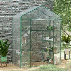 Invernadero de Exterior Invernadero de Jardín de 4 Niveles con Estantes Marco de Acero Invernadero para Cultivo ... - Ogal.Es
