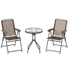 Conjunto Mesa y 2 Sillas Muebles para Jardín Exterior Patio Terraza Silla Plegable Respaldo Reclinable a 4 Nivel... - Ogal.Es