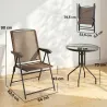 Conjunto Mesa y 2 Sillas Muebles para Jardín Exterior Patio Terraza Silla Plegable Respaldo Reclinable a 4 Nivel... - Ogal.Es