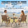 Conjunto Mesa y 2 Sillas Muebles para Jardín Exterior Patio Terraza Silla Plegable Respaldo Reclinable a 4 Nivel... - Ogal.Es