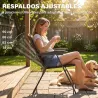 Conjunto Mesa y 2 Sillas Muebles para Jardín Exterior Patio Terraza Silla Plegable Respaldo Reclinable a 4 Nivel... - Ogal.Es