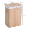 Cesto para la Ropa Sucia Plegable con Tapa Cubo para la Colada Rectangular con Asas 40x30x60 cm Natural - Ogal.Es