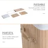 Cesto para la Ropa Sucia Plegable con Tapa Cubo para la Colada Rectangular con Asas 40x30x60 cm Natural - Ogal.Es