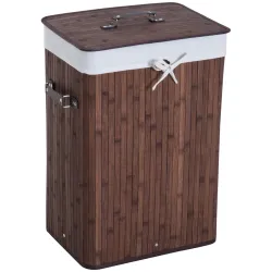 Cesto para la Ropa Sucia Plegable con Tapa Cubo para la Colada Rectangular con Asas 40x30x60 cm Marrón - Ogal.Es