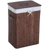 Cesto para la Ropa Sucia Plegable con Tapa Cubo para la Colada Rectangular con Asas 40x30x60 cm Marrón - Ogal.Es