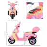 Coche Triciclo Moto Eléctrica Infantil Correpasillos a Batería Niños +3 años 6V Metal + PP 108x51x75cm Rosa - Ogal.Es