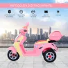 Coche Triciclo Moto Eléctrica Infantil Correpasillos a Batería Niños +3 años 6V Metal + PP 108x51x75cm Rosa - Ogal.Es