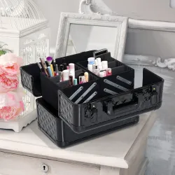 Estuche de Maquillaje Maletín para Maquillaje Organizador Cosméticos Profesional Caja de Belleza Portátil 4 Nive... - Ogal.Es