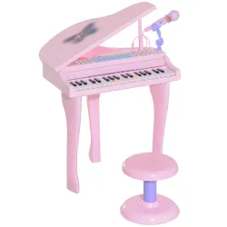 Piano Infantil 37 Teclas Teclado Electrónico Piano para Niños con Micrófono Taburete Luces y 22 Canciones USB/MP... - Ogal.Es