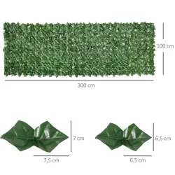 Seto Artificial Ocultación Jardín en Rollo 3x1 m Valla de Privacidad de Hiedra Artificial para Balcón Exterior - Ogal.Es