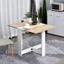 Mesa Plegable de Comedor Mesa Auxiliar de Cocina con Alas Abatibles Ahorra Espacio Diseño Moderno 103x76x73,5cm ... - Ogal.Es