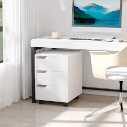 Cajonera de Oficina con Ruedas Mueble Archivador con 3 Cajones Cajonera para Escritorio Estudio 40x50x57,5 cm Bl... - Ogal.Es