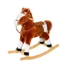Caballito Balancín de Felpa Suave para Niños de 3-6 Años con Sonidos de Relincho 74x28x65 cm Marrón - Ogal.Es