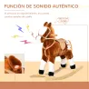Caballito Balancín de Felpa Suave para Niños de 3-6 Años con Sonidos de Relincho 74x28x65 cm Marrón - Ogal.Es