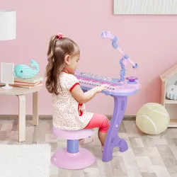 Piano Infantil 37 Teclas Teclado Electrónico Juego de Piano Regalo Juguete Educativo para Niños +3 Años con Micr... - Ogal.Es