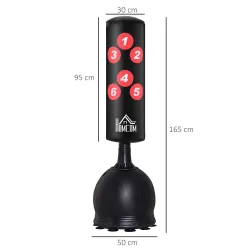 Saco de Boxeo de Pie 165 cm con Base Rellenable de Agua 22,5 kg o Arena 27,5 kg y Ventosas de Goma para Adultos ... - Ogal.Es