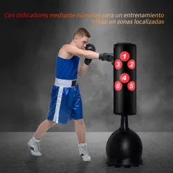 Saco de Boxeo de Pie 165 cm con Base Rellenable de Agua 22,5 kg o Arena 27,5 kg y Ventosas de Goma para Adultos ... - Ogal.Es