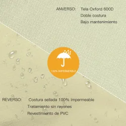 Funda Protectora para Muebles de Jardín 68x87x77cm Funda de Tela Oxford 600D Impermeable para Patio Terraza Colo... - Ogal.Es