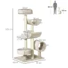 Árbol para Gatos 50x40x105 cm Árbol Rascador Grande Centro de Actividad Plataformas Tubo de Juego Sisal Natural - Ogal.Es