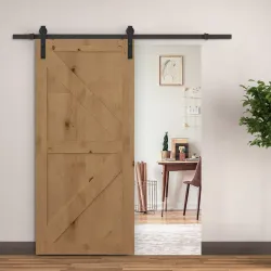 Herraje Puerta Corredera 200 cm Kit de Riel Adecuado para 1 Puerta Granja de Madera de 100 cm de Ancho Acero de ... - Ogal.Es