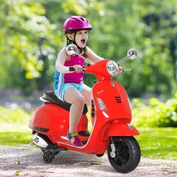 Moto Eléctrica Infantil Coche Triciclo Vespa Scooter Eléctrico a Batería con Luz MP3 USB Bocina para Niños Más d... - Ogal.Es