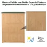 Armario de Madera para Exterior para Herramientas de Jardinería con Doble Puerta y Estantes 127,5x50x164 cm Natural - Ogal.Es
