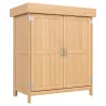 Armario de Jardín de Madera 74x43x88 cm Cobertizo Exterior para Almacenamiento de Herramientas Leñas con 2 Puert... - Ogal.Es