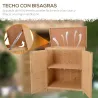 Armario de Jardín de Madera 74x43x88 cm Cobertizo Exterior para Almacenamiento de Herramientas Leñas con 2 Puert... - Ogal.Es