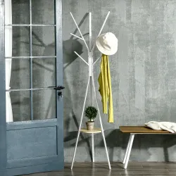 Perchero de Pie Forma de Árbol Perchero para Ropa de Metal con 9 Ganchos y Estante Perchero Vintage 45x45x180 cm... - Ogal.Es