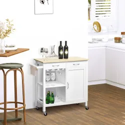 Carro de Cocina Carrito de Servir Multiusos Estantería Carrito Auxiliar con Ruedas para Baño Dormitorio con Esta... - Ogal.Es